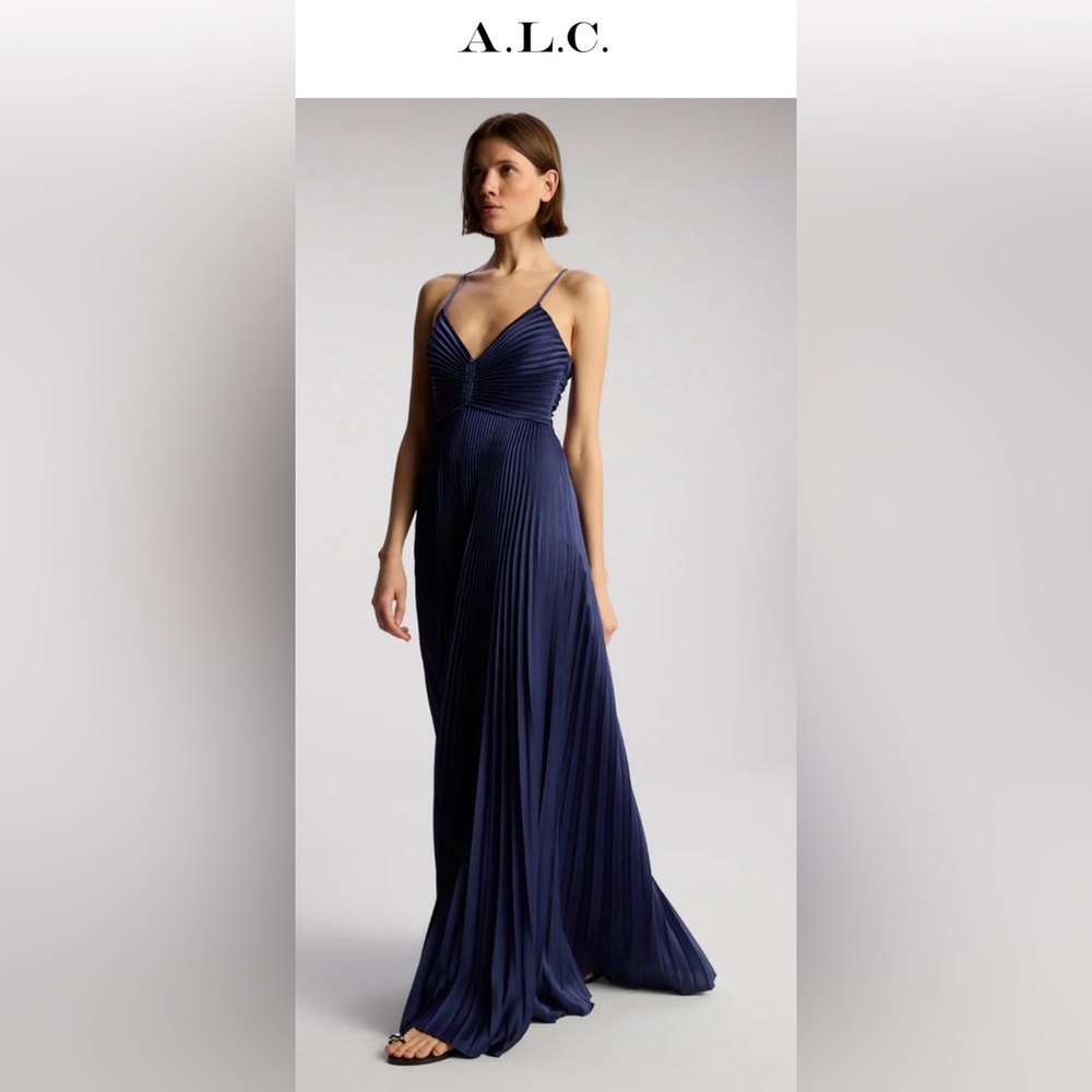 ALC Aries satin dress. This is size Zero. In BLACK.